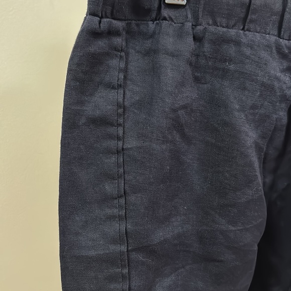 ELLEN Tracy women’s Navy linen pants, folded hem, drawstring waist size M - Picture 9 of 11